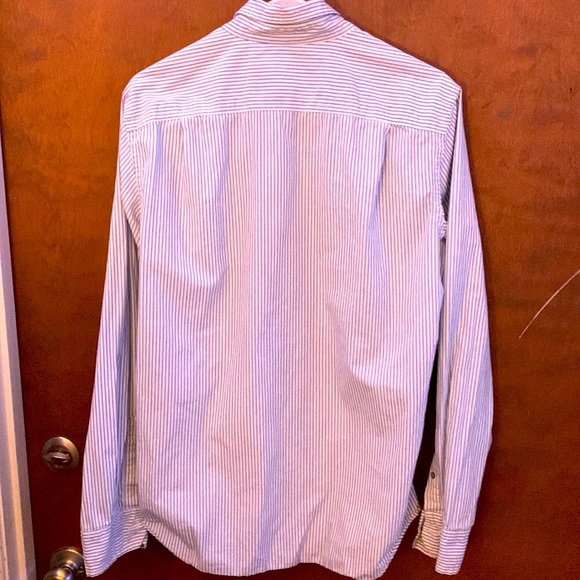 American Eagle AE Men's Long Sleeve Classic Button Solid Striped Shirt - Picture 2 of 2